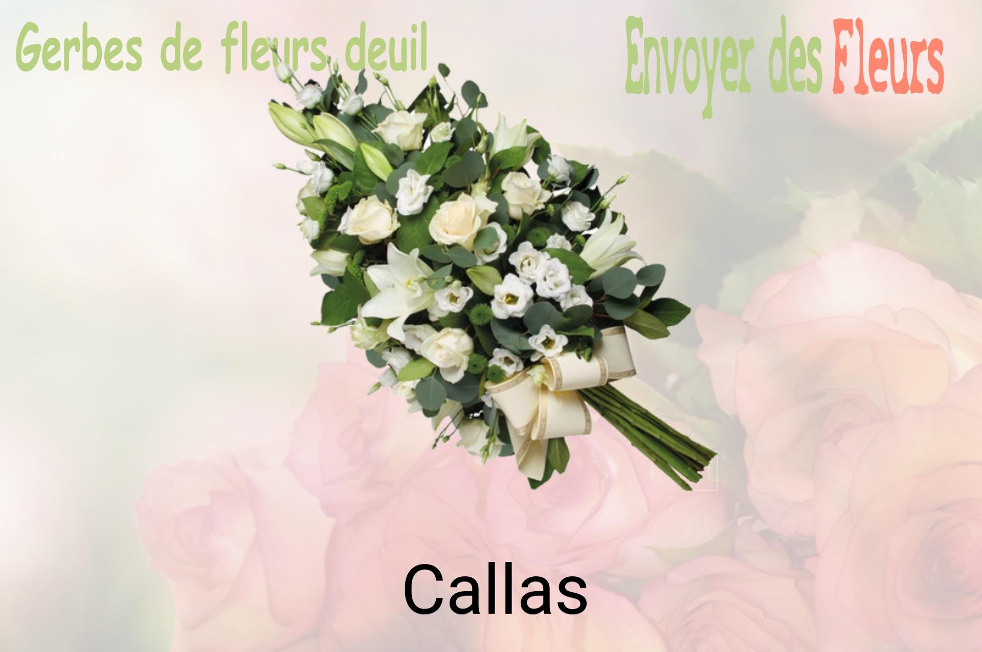 Gerbe de fleurs de deuil livrée à Callas